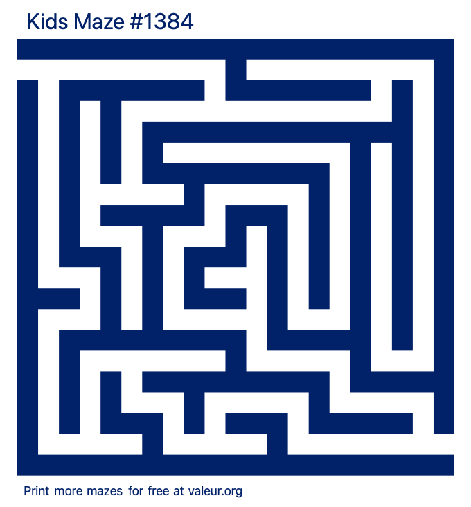 Free Printable Kids Maze number 1384