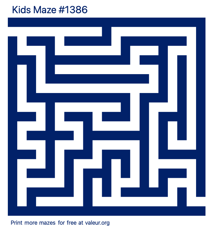 Free Printable Kids Maze number 1386