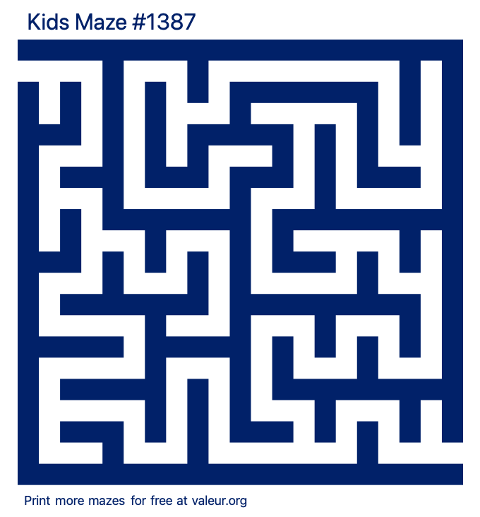 Free Printable Kids Maze number 1387
