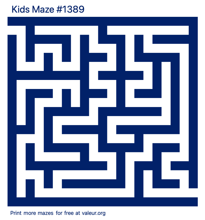 Free Printable Kids Maze number 1389