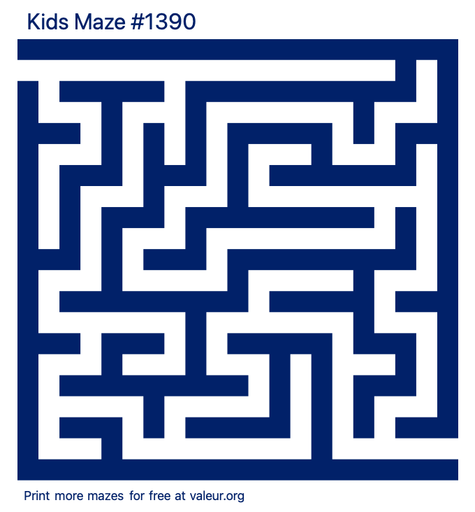 Free Printable Kids Maze number 1390