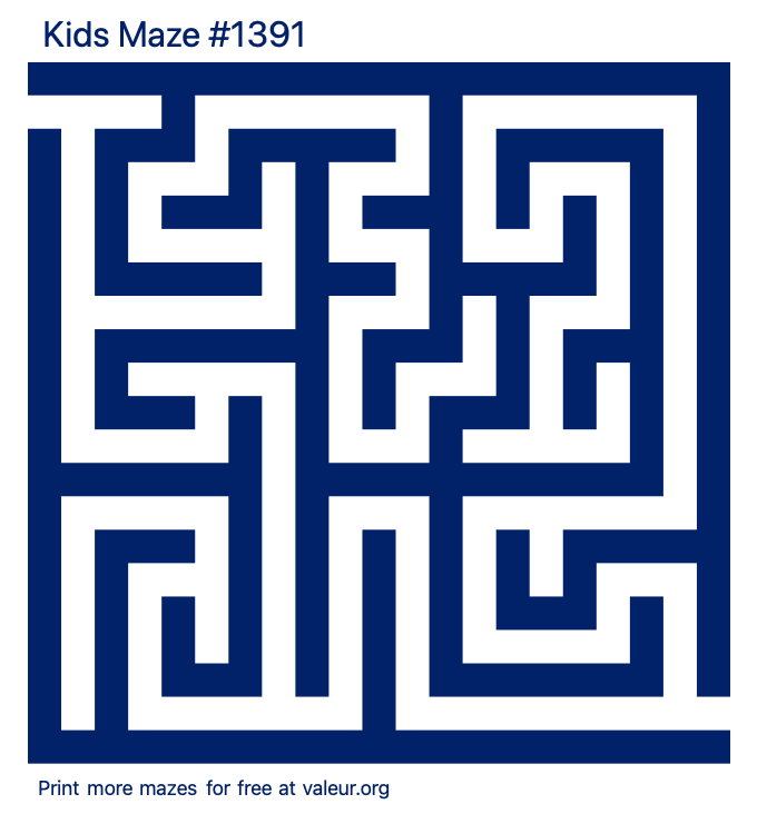 Free Printable Kids Maze number 1391