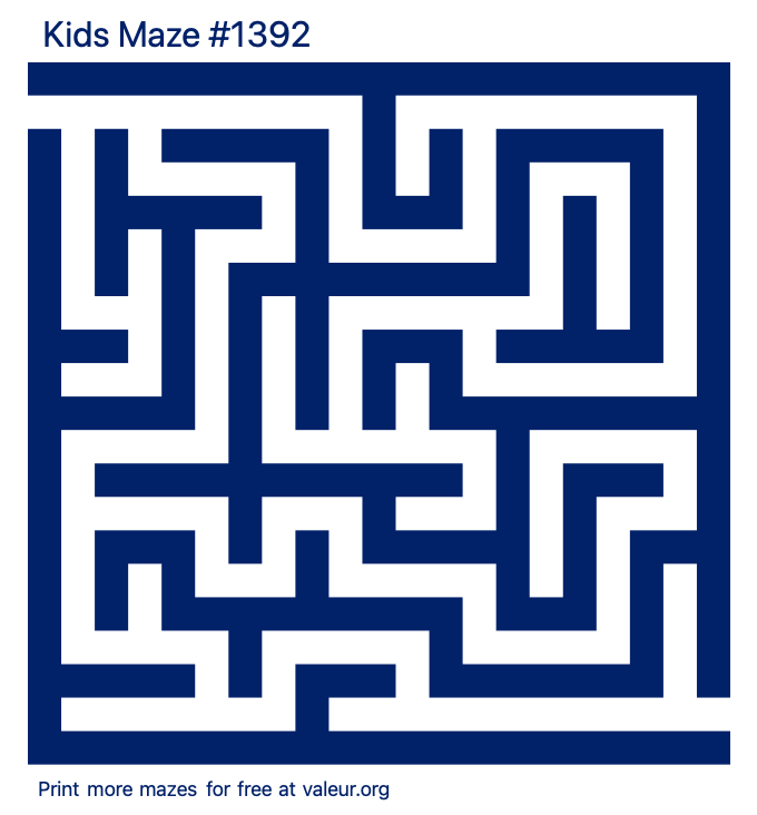 Free Printable Kids Maze number 1392