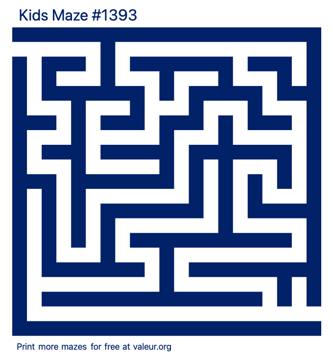 Free Printable Kids Maze number 1393