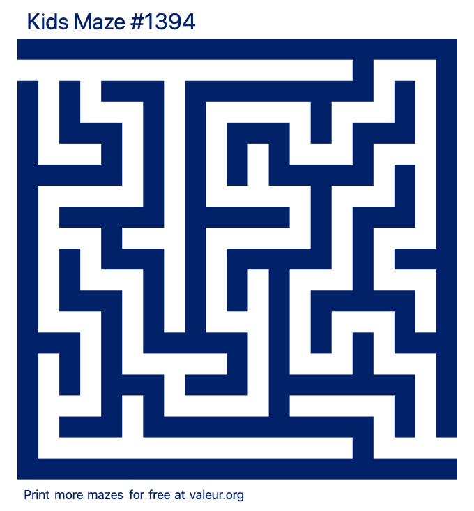 Free Printable Kids Maze number 1394