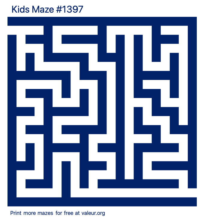 Free Printable Kids Maze number 1397