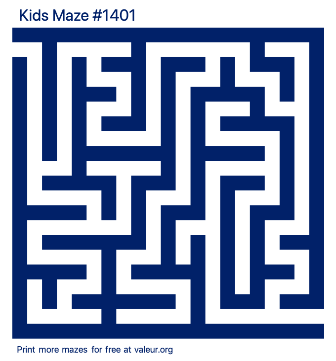 Free Printable Kids Maze number 1401