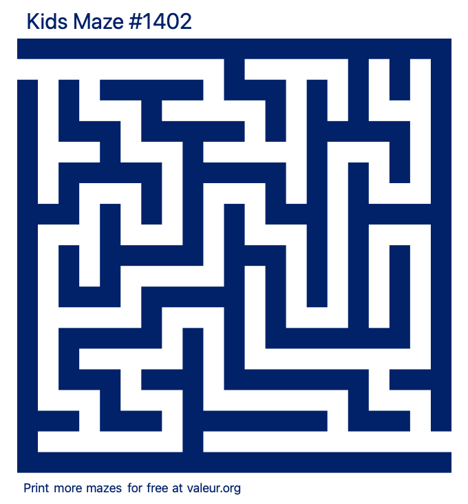 Free Printable Kids Maze number 1402