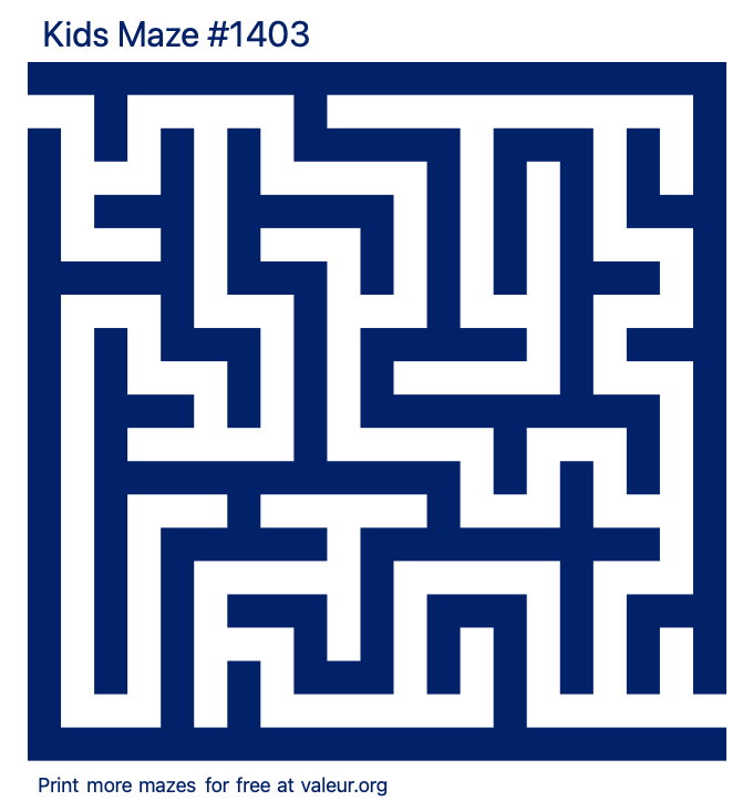 Free Printable Kids Maze number 1403