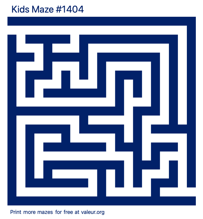 Free Printable Kids Maze number 1404