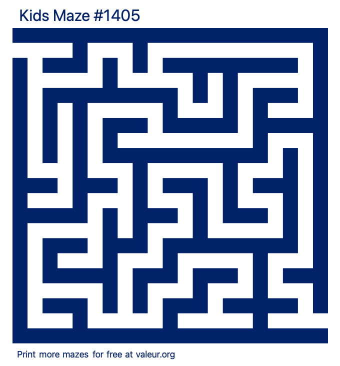 Free Printable Kids Maze number 1405