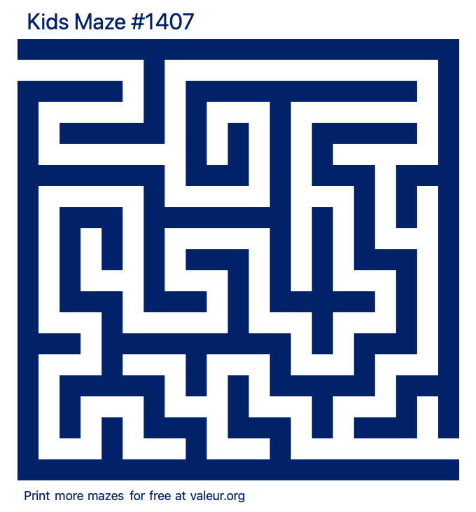 Free Printable Kids Maze number 1407