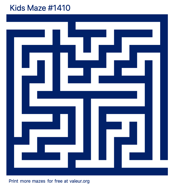 Free Printable Kids Maze number 1410