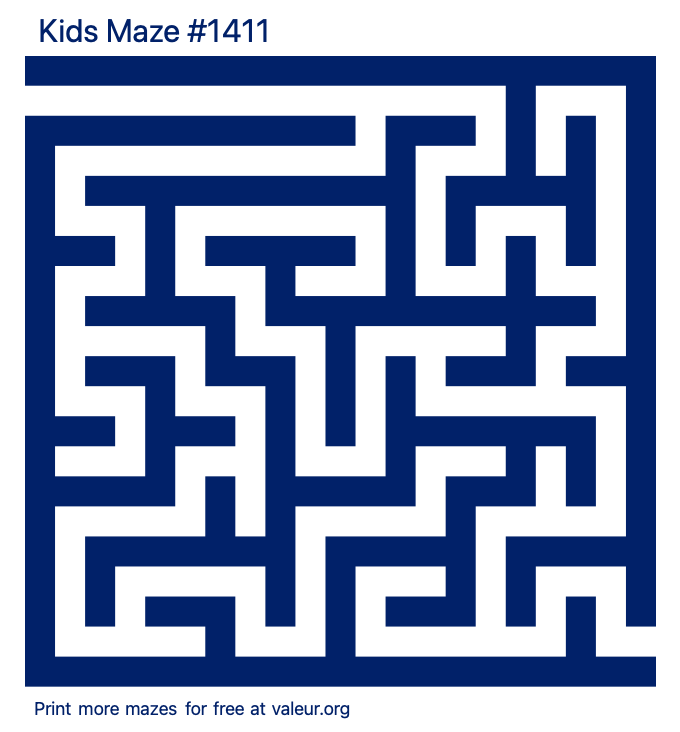 Free Printable Kids Maze number 1411