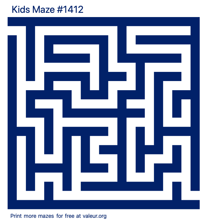 Free Printable Kids Maze number 1412