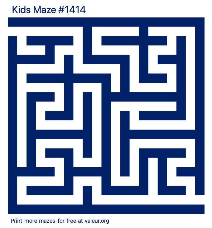 Free Printable Kids Maze number 1414