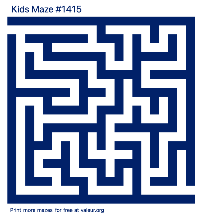 Free Printable Kids Maze number 1415