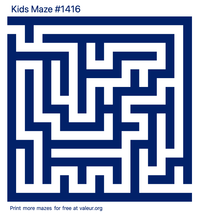 Free Printable Kids Maze number 1416