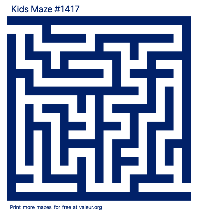 Free Printable Kids Maze number 1417