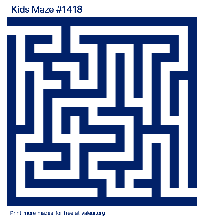 Free Printable Kids Maze number 1418