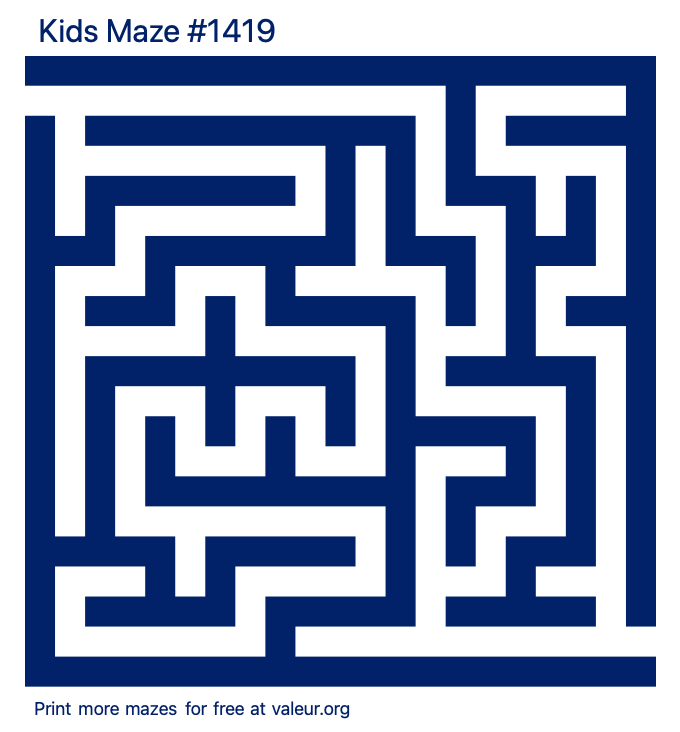 Free Printable Kids Maze number 1419