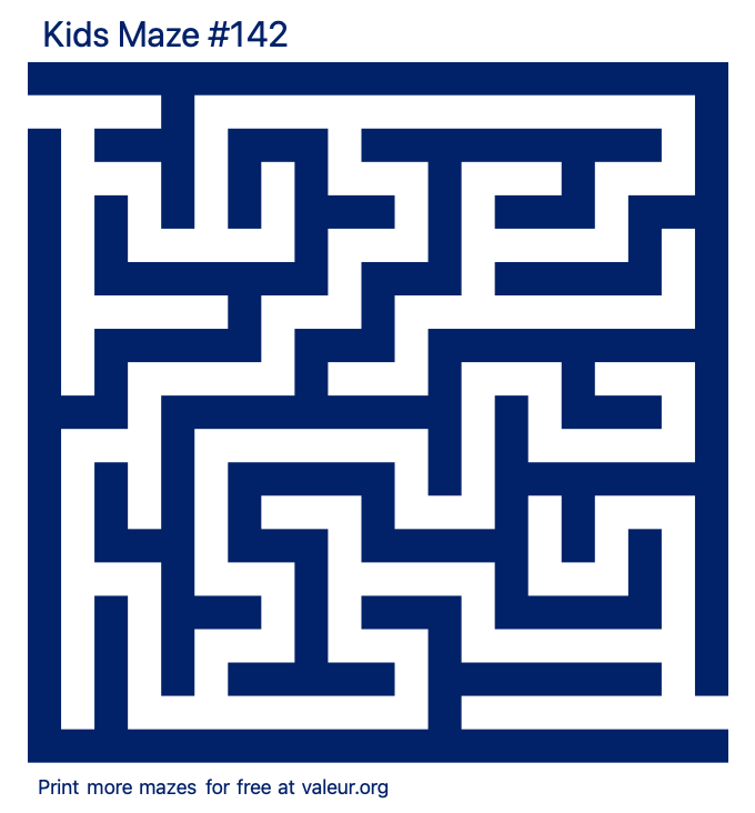 Free Printable Kids Maze number 142