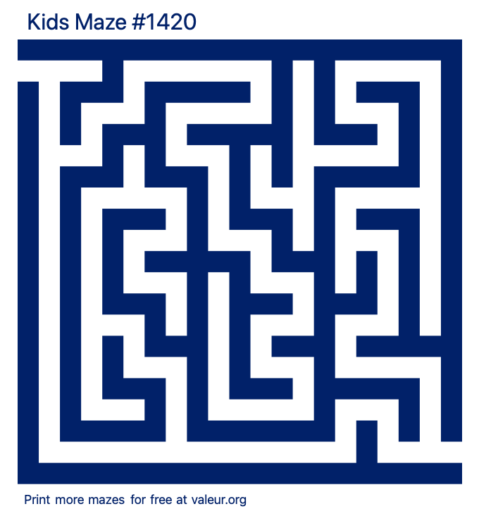 Free Printable Kids Maze number 1420