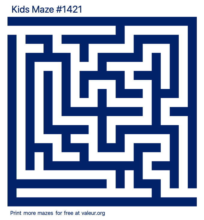 Free Printable Kids Maze number 1421