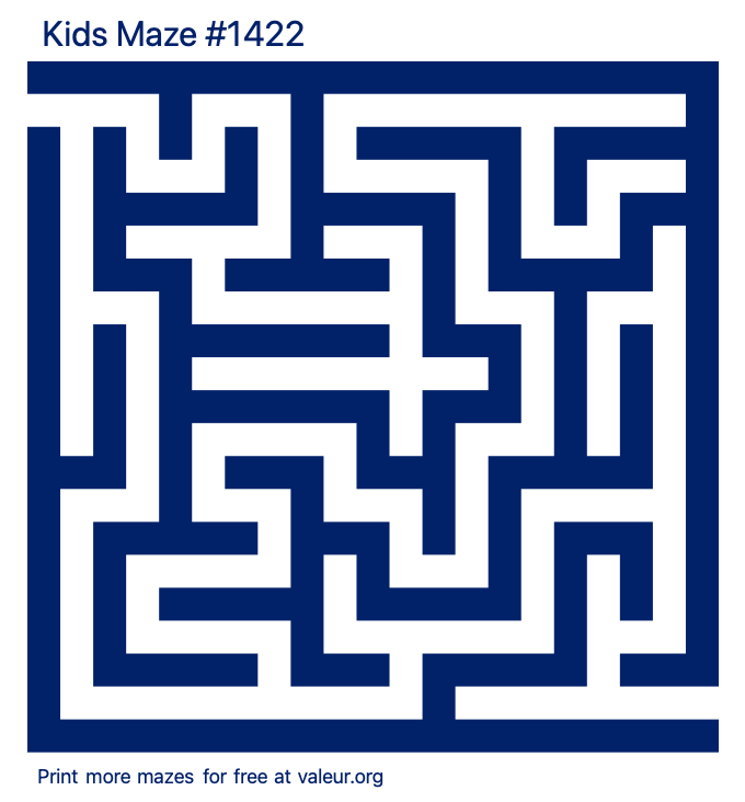 Free Printable Kids Maze number 1422