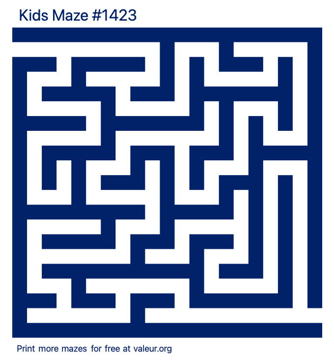 Free Printable Kids Maze number 1423