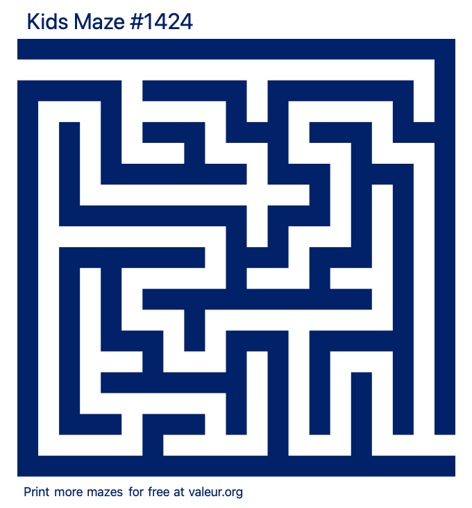 Free Printable Kids Maze number 1424