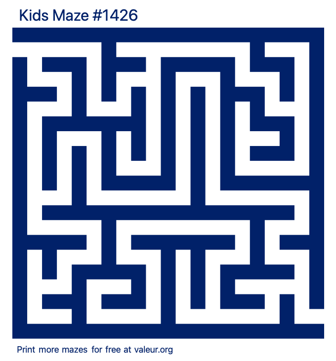 Free Printable Kids Maze number 1426