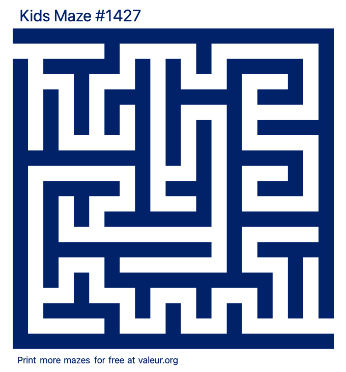 Free Printable Kids Maze number 1427