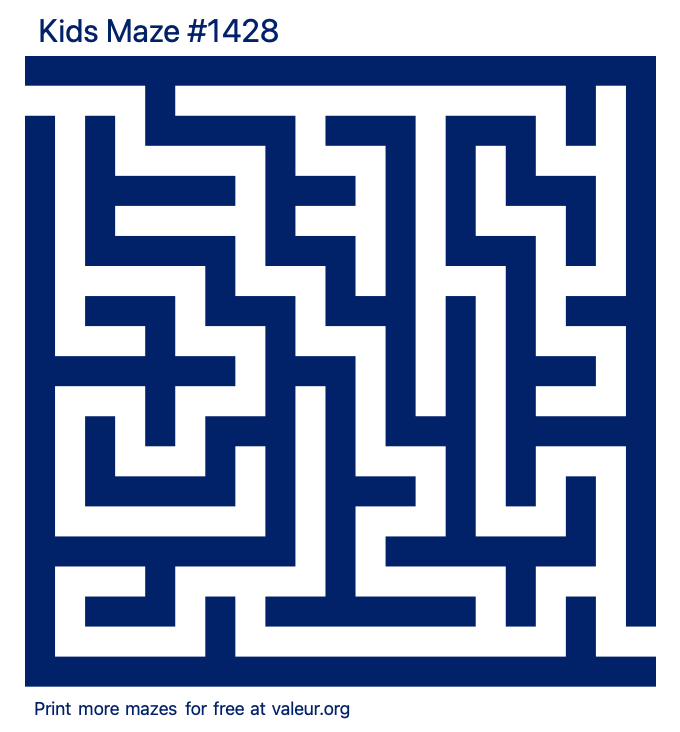 Free Printable Kids Maze number 1428