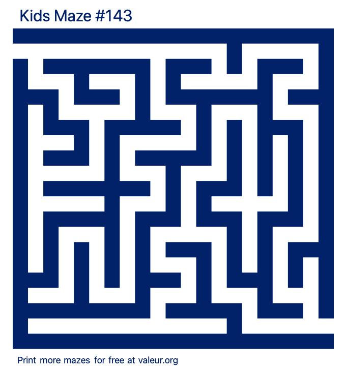 Free Printable Kids Maze number 143