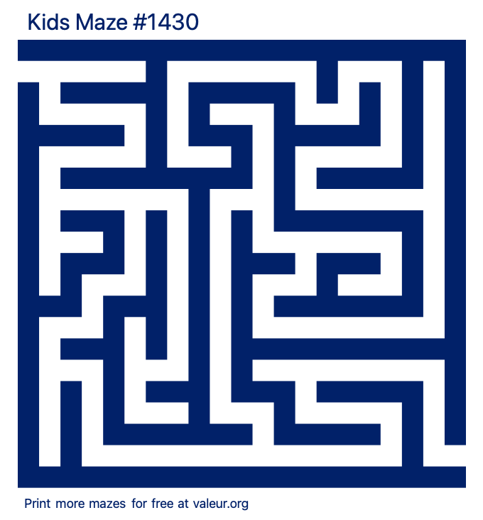 Free Printable Kids Maze number 1430