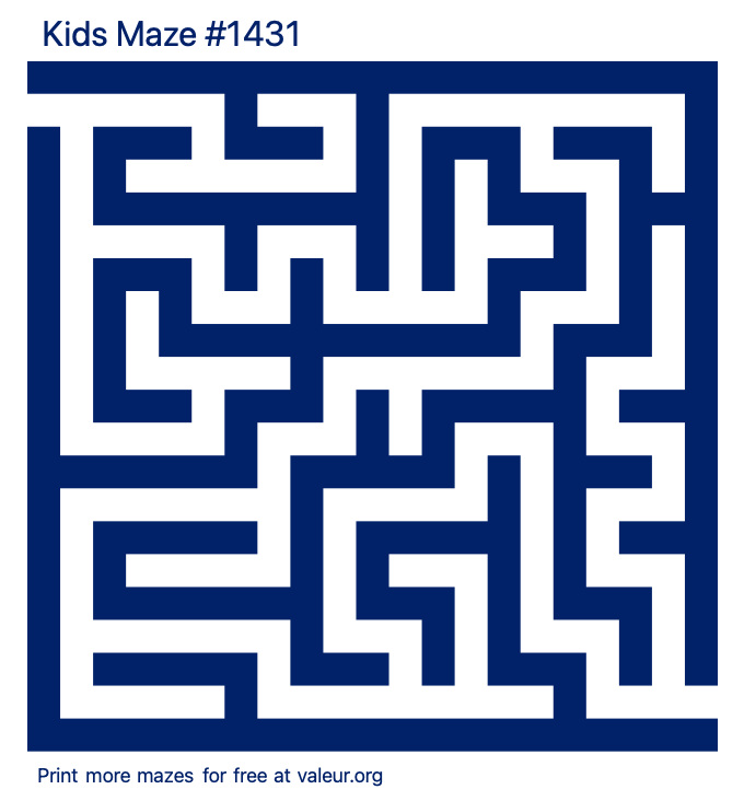 Free Printable Kids Maze number 1431