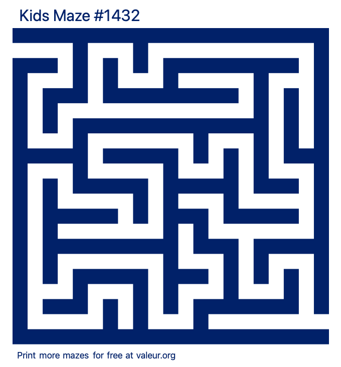 Free Printable Kids Maze number 1432