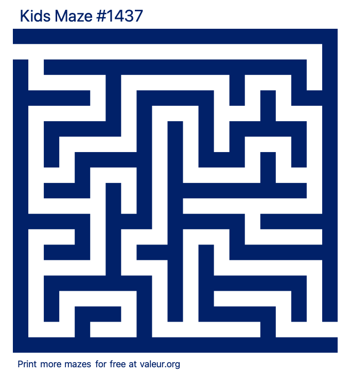 Free Printable Kids Maze number 1437