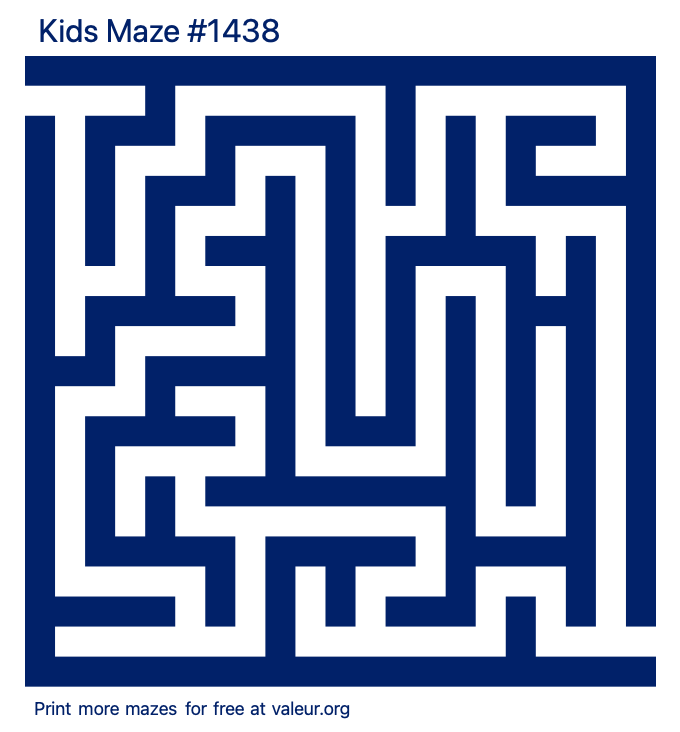 Free Printable Kids Maze number 1438