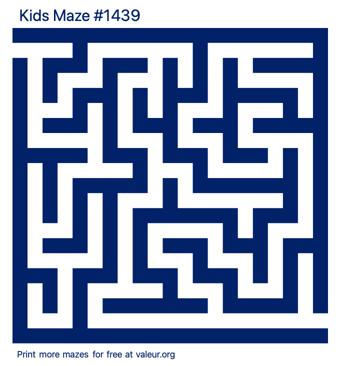 Free Printable Kids Maze number 1439