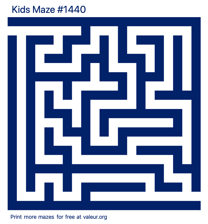 Free Printable Kids Maze number 1440