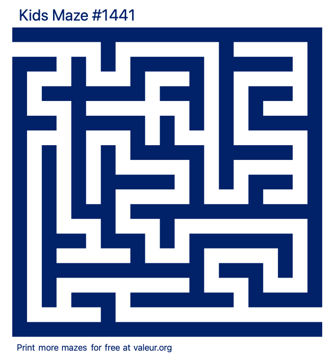 Free Printable Kids Maze number 1441