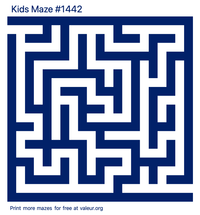 Free Printable Kids Maze number 1442