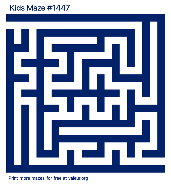 Free Printable Kids Maze number 1447