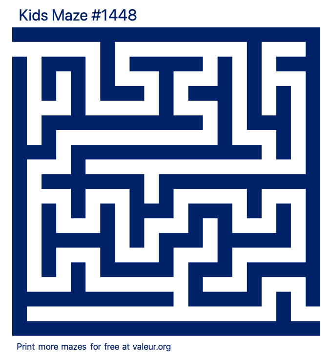 Free Printable Kids Maze number 1448