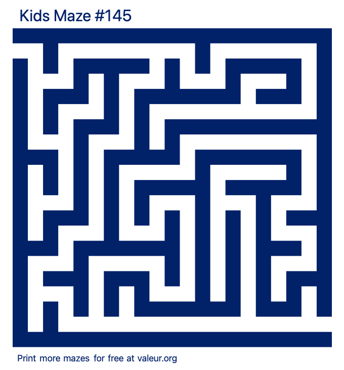 Free Printable Kids Maze number 145