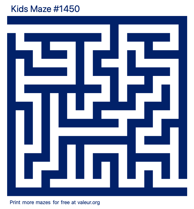 Free Printable Kids Maze number 1450