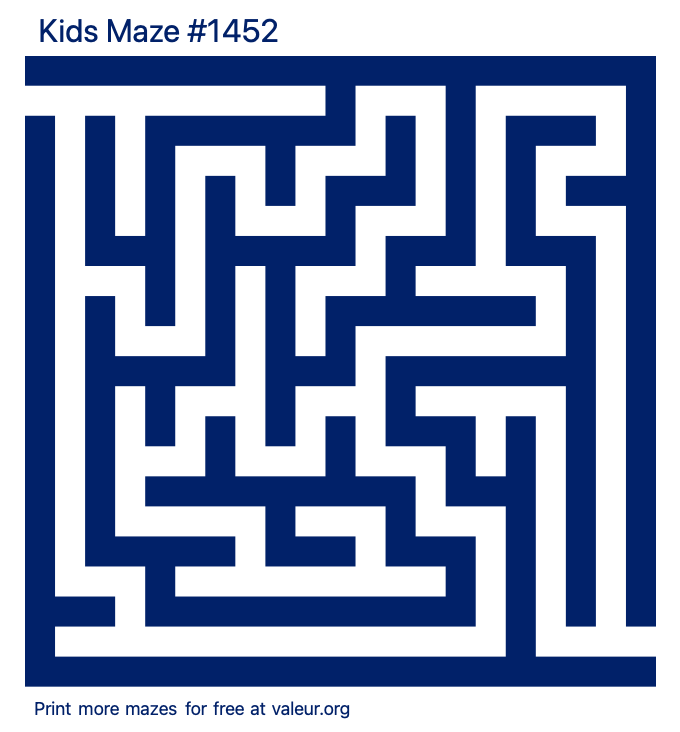 Free Printable Kids Maze number 1452