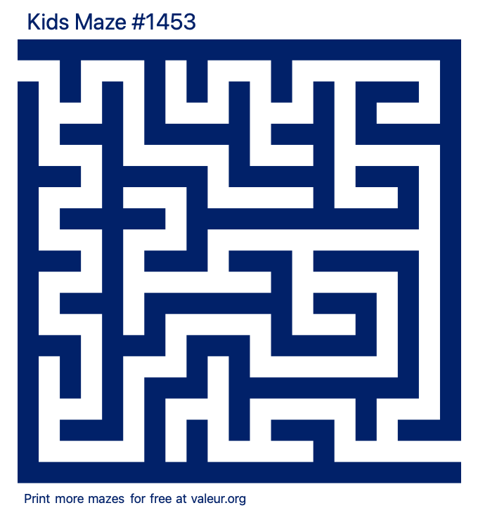 Free Printable Kids Maze number 1453